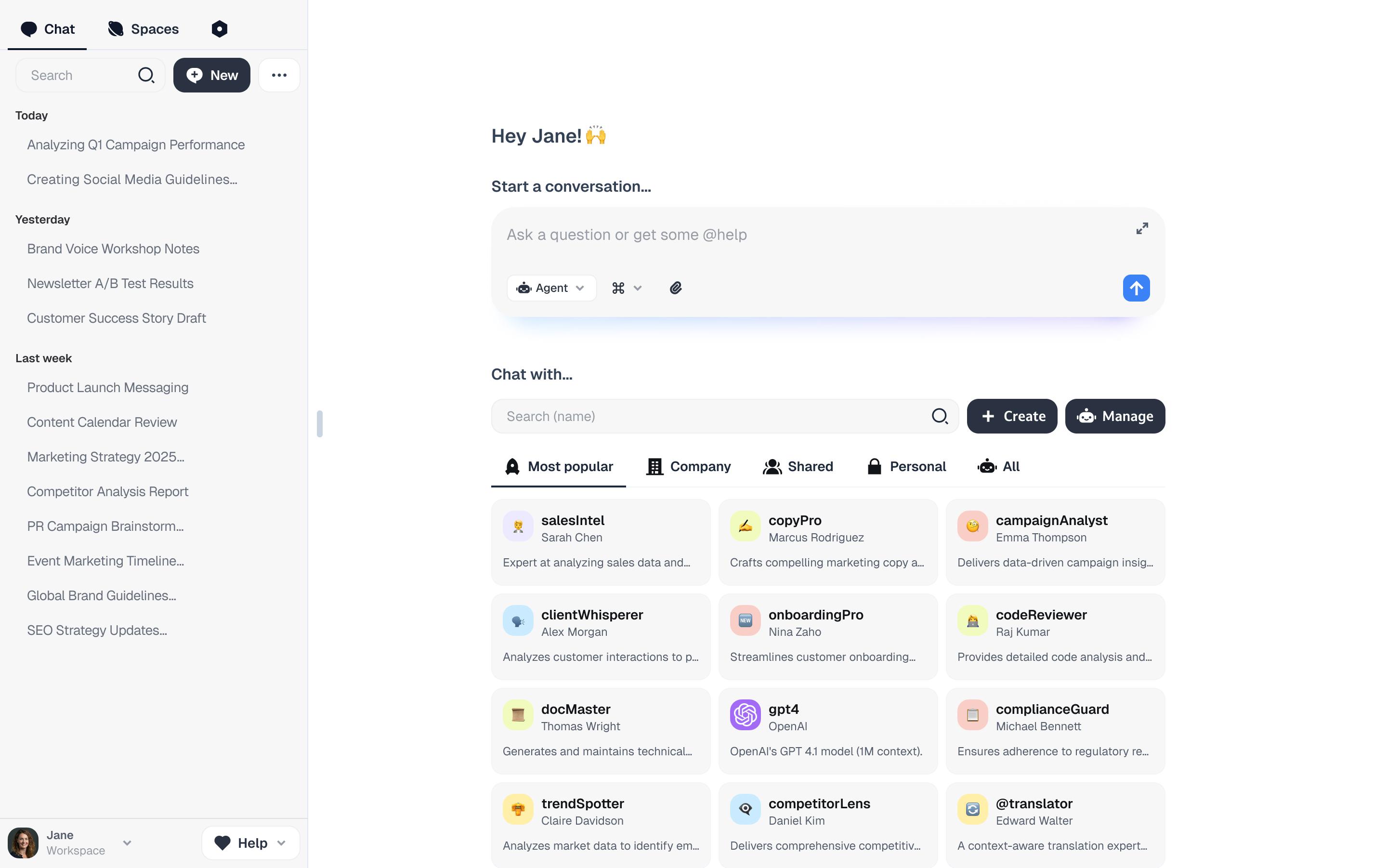 Главный экран Zamai с демонстрацией возможностей